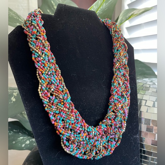 Multi-Colored Wrap Statement Necklace - Picture 6 of 7